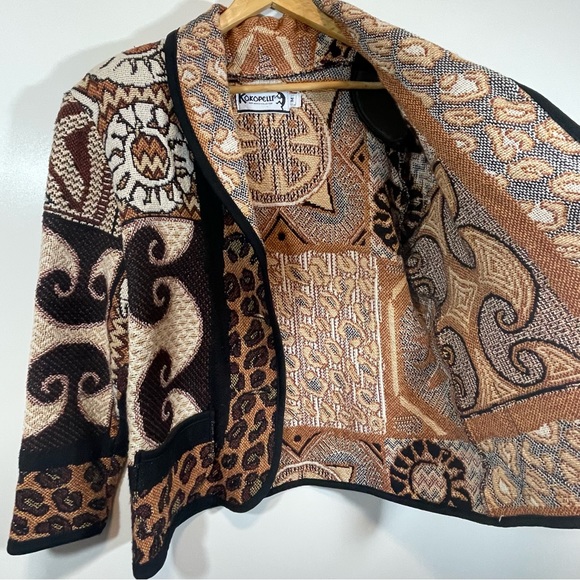 Kokopelli Southwestern Cowboy Tapestry Concho Cardigan Jacket Size Medium - Picture 3 of 6